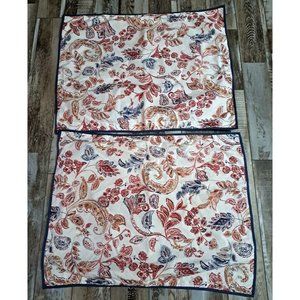 Chaps The Springs Pillow Shams Standard Floral Blue Red Orange Jacobean